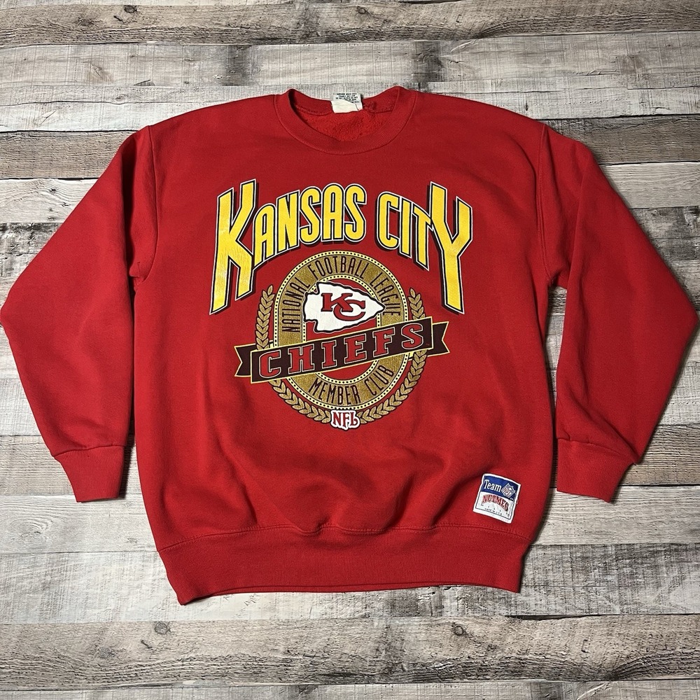 Kansas City Chiefs Sweatshirt Size Large Red Vintage 90s Nutmeg NFL Football